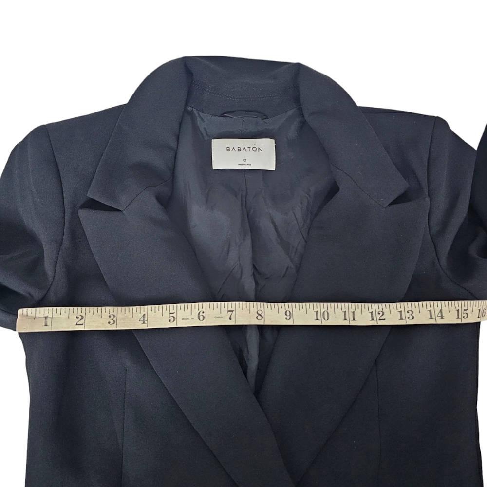 Aritzia Babaton Amell Blazer Black Double Breasted Long Lined Size 0 - Picture 9 of 9